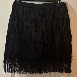 Black fringe skirt